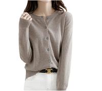 MOGSA Suéteres tipo Cárdigan para Mujer, Cárdigans de Mujer, Suéter de Cuello en O, Cárdigans de Cachemira de Primavera y Otoño, Tejidos de un Solo Pecho, Suéteres para Mujer