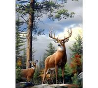 MOGTAA Ciervo Diamond Painting, Bosque DIY Diamond Painting Kit Completo, Animal Diamante Cristal Painting Pinturas, 5D Pintura Cuadro Diamante Art para Adultos Niños Decoración Hogar 30x40cm