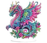 MOGTAA Kit de Pintura de Diamante 5D de Dragón, Juego de Pintura de Diamante DIY para Adultos y Niños, Pintura de Diamante de Animales para Decoración de Mesa, Adorno de Pintura para Escritorio