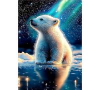 MOGTAA Kits de arte de diamantes de oso polar para adultos, kits de pintura de diamantes 5D para adultos principiantes, kits de arte de cristal con puntos de diamante para decoración del hogar