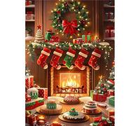 MOGTAA Kits de pintura de diamantes de Navidad para adultos, kits de pintura de diamantes 5D de invierno para adultos principiantes, kits de arte de cristal de puntos de diamante para decoración del