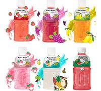 MOGU MOGU Fresa, lichi, mango, melón, sandía, uva, naranja, piña colada y jugo de coco, sabores de frutas de 320 ml x 15 botellas