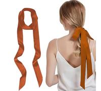 Moguri 1 cinturón de satén naranja de 5 cm x 195 cm para mujer, cinturón de tela para mujer, cinturón de cintura, faja, cinturón estrecho, cinta de terciopelo, cinturón de cadena, cinturón de corsé,