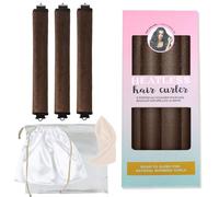 Moguri 3 piezas Heatless Hair Curler Overnight Blowout Curls Rods, rizos sin calor, con bolsa de lujo y bufanda, rulos durante la noche, para todo tipo de cabello, color marrón