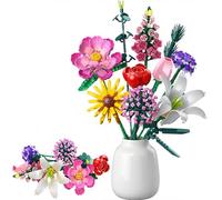 MOGZZi Kit de Construcción Ramo de Flores, 721 PCS Flowers Colección Botánica, Plantas Decorativas para Armar, Regalos para Adultos, Día de la Madre, San Valentín, Cumpleaños a Partir de 6 Años