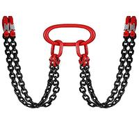 MOH Cadenas de elevación de 4 patas largas, 5T 1,5 m, arnés para cadena de elevación de acero aleado por carga útil 11023 LBS con gancho de horquilla