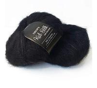 Mohair and Silk Yarn Drops Kid-Seda, 0 o encaje, 2 capas, 25,5 g 230 yardas por bola (02 negro)