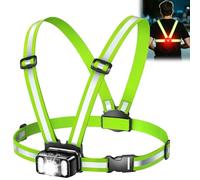 Mohard 550LM Luz Running con Luz Trasera, 7+2 Modos & Chaleco Reflectante 360°, IPX4 Impermeable, Luz para Correr de Noche Ajustable 45° Recargable para Caminar/Ciclismo/Senderismo, Autonomía de 4-25H