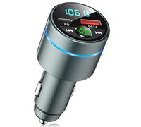 Mohard - Transmisor FM Bluetooth 5.3, Todo Metal Bluetooth para Coche, Cargador rápido de Coche PD 30W Tipo C+QC3.0, Adaptador Bluetooth Receptor, cancelación de Ruido, Llamada de Mano Libre, música