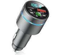 Mohard Transmisor FM Bluetooth Coche 5.3, Metal PD 30W & QC3.0 18W Cargador Coche Rápido, Manos Libres Receptor Música Bluetooth con Cancelación Ruido, con Anillo Luz & Música Alta Fidelida Car