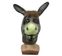 MOHDHAF -Hworks Donkey Shrek Headwear Full Face Mask Latex Party Cosplay Costume Props for Halloween