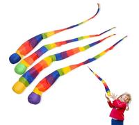mohito Rainbow Tail Ball, 4Pcs Pelota Espuma con Cola, Pelotas de Juegos para Jardín, Sacos Arena Tela Ecológicos Fáciles Lanzar Meteor Ball, Cola de Captura Bola Escuela