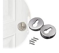 mohito Un Par de Acero Inoxidable Schlüsselloch Abdeckungen Desmontable Cepillado Textura Llave Agujero Rrosetones con Tornillos Tapa de Ojo de Cerradura (Plata)