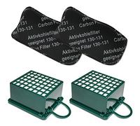 MohMus Filterset 2X Filtro de HEPA + 2X Filtro de Carbón Activo para Vorwerk Kobold VK 130, 131, VK130, VK131 SC