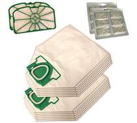 MohMus Set - 12 Microfibra Bolsas de aspiradora + 12 Ambientadores + 2X Filtro de Motor para Vorwerk Kobold VK200, VK 200