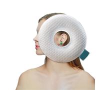 MOHUIED Almohada Perforada Almohada de Oreja Redonda Adecuada for Personas Que Duermen Lado, Almohada Espuma viscoelástica(White)