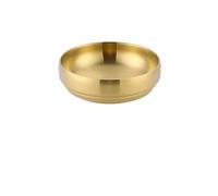 MOHUIED Cold Noodle Bowl Double Wall Vacuum Insulation Ramen Salad Bowls para Preparar, Servir y Cocinar(17cm golden)