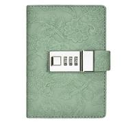 MOHUIED Cuaderno con cerradura Diario con cerradura de combinación, cuaderno planificador for estudiantes, adultos, diario secreto, libro código(Green)