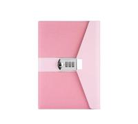 MOHUIED Cuaderno con cerradura Libreta con contraseña A5, diario secreto cerradura, cuaderno bonito de poliuretano for niñas, planificador estudio for oficina, papelería, diarios personales(Pink)