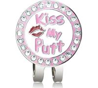 MOHUIED Marcador de Pelota de Golf for Coche y Kiss My Putt, Diamantes de imitación, Accesorios de Golf con Clip magnético for Sombrero, 1 ud. para golfistas(1pc with Cap Clip-01)