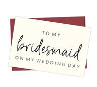 MOHUIED Tarjeta de boda 1 Set To My Bridesmaid On Wedding Day Card Family Of The Bride Or Groom Cards