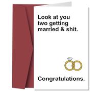 MOHUIED Tarjeta de boda 1Set Funny Marriage Congratulations Card Hilarious Engagement Cards For Friends Personalized Wedding