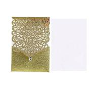 MOHUIED Tarjeta de boda 25/50Pcs Glitter Paper Wedding Invitations Card Lace Birthday Mariage Party Decoration(Color 8,50pcs)