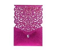 MOHUIED Tarjeta de boda 25/50Pcs Glitter Paper Wedding Invitations Card Lace Birthday Mariage Party Decoration(Color 9,25pcs)