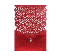 MOHUIED Tarjeta de boda 25/50Pcs Glitter Paper Wedding Invitations Card Lace Birthday Mariage Party Decoration(Color 5,50pcs)
