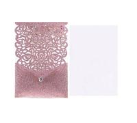 MOHUIED Tarjeta de boda 25/50Pcs Glitter Paper Wedding Invitations Card Lace Birthday Mariage Party Decoration(Color 4,50pcs)