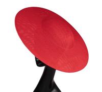 MOHUIED Tocado Redondo de 40 cm con Base de imitación de Sinamay, Accesorio for el Cabello for Novia, Boda, Tocado de Fiesta DIY Sombreros De Fiesta Boda(Red)