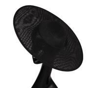 MOHUIED Tocado Redondo de 40 cm con Base de imitación de Sinamay, Accesorio for el Cabello for Novia, Boda, Tocado de Fiesta DIY Sombreros De Fiesta Boda(Black)