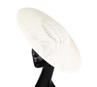 MOHUIED Tocado Redondo de 40 cm con Base de imitación de Sinamay, Accesorio for el Cabello for Novia, Boda, Tocado de Fiesta DIY Sombreros De Fiesta Boda(Beige)