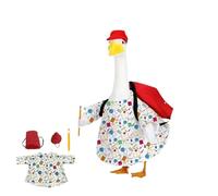 MOHXFE Back to School Porch Goose Outfits,Goose Statue Clothes Set,4 PcsYard Clothes for 23" Patio Lawn Garden Decoration,First Day of School Costume (1 Set)