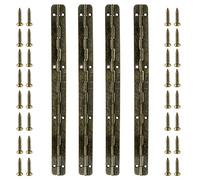 Moicstiy 4 bisagras plegables largas de bronce antiguo para caja de madera, bisagras de piano para puerta de armario, bisagras de puerta, con tornillo