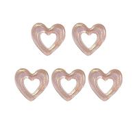 MOIDHSAG 5 colgantes de corazón hueco, cuentas sueltas, accesorios para la fabricación de joyas, accesorios de boda