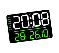 MOIDHSAG Reloj de pared digital LED de 11 pulgadas, pantalla grande con despertador, calendario digital, para sala de estar, dormitorio, oficina, tienda, gimnasio