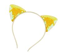 MOIDHSAG Unique Ear Hairband Decorated Sparkling Blue Sequins Headpieces Headpieces Cosplay Headband for Women Girls And Everyday Wear