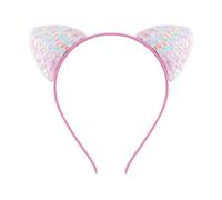 MOIDHSAG Unique Ear Hairband Decorated Sparkling Blue Sequins Headpieces Headpieces Cosplay Headband for Women Girls And Everyday Wear