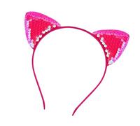 MOIDHSAG Unique Ear Hairband Decorated Sparkling Blue Sequins Headpieces Headpieces Cosplay Headband for Women Girls And Everyday Wear