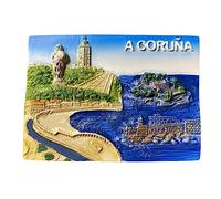 Moiilvcla A Coruña Galicia España imán para nevera recuerdo de viaje 3D decoración de nevera magnética colección Craft Collection
