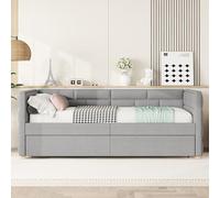 Moimhear Sofá cama de 90 x 200 cm con cama nido, estilo minimalista (gris)
