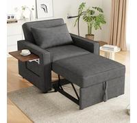 Moimhear Sofá cama plegable, puerto de carga USB, soporte para teléfono móvil, sillón relax de 1 plaza, gris