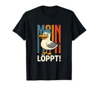 Moin Löppt Gaviota del Norte Alemán Humor Camiseta