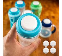 moin minis Juego de 4 tapas de cierre para botellas NUK: cierre seguro, almacenamiento higiénico de leche materna, perfecto para viajes, biberón, +0 meses, color blanco