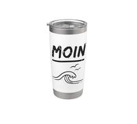 Moin Ostfriesland Ostfriese Ostfriese Mar del Norte Vaso térmico de acero inoxidable de doble pared