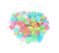 moinkerin 100 Piezas Piedras Luminosas de Colores, Piedras Guijarros Brillan en la Oscuridad la Decoración de Jardín, Pasarela y Decoración, Grava de Resina Decorativa (Colorido-100piezas)