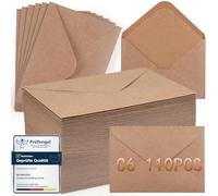 moinkerin 110 Piezas C6 Sobres Papel 130g/m² Braun Sobres Invitaciones Boda para DIY,Invitaciones de boda,Tarjetas de Agradecimiento