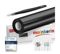 moinkerin 30,5x600cm Vinilo Textil Termoadhesivo con Pinzas Negro