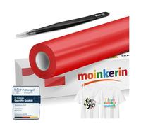 moinkerin 30,5x600cm Vinilo Textil Termoadhesivo con Pinzas Rojo